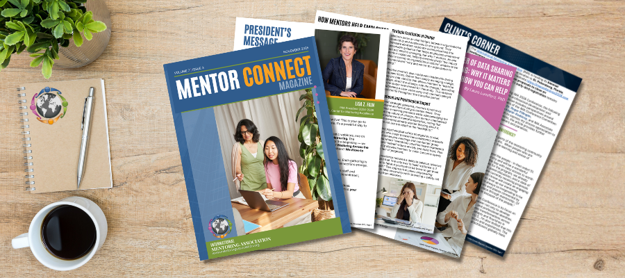 Mentor Connect Magazine on Desk